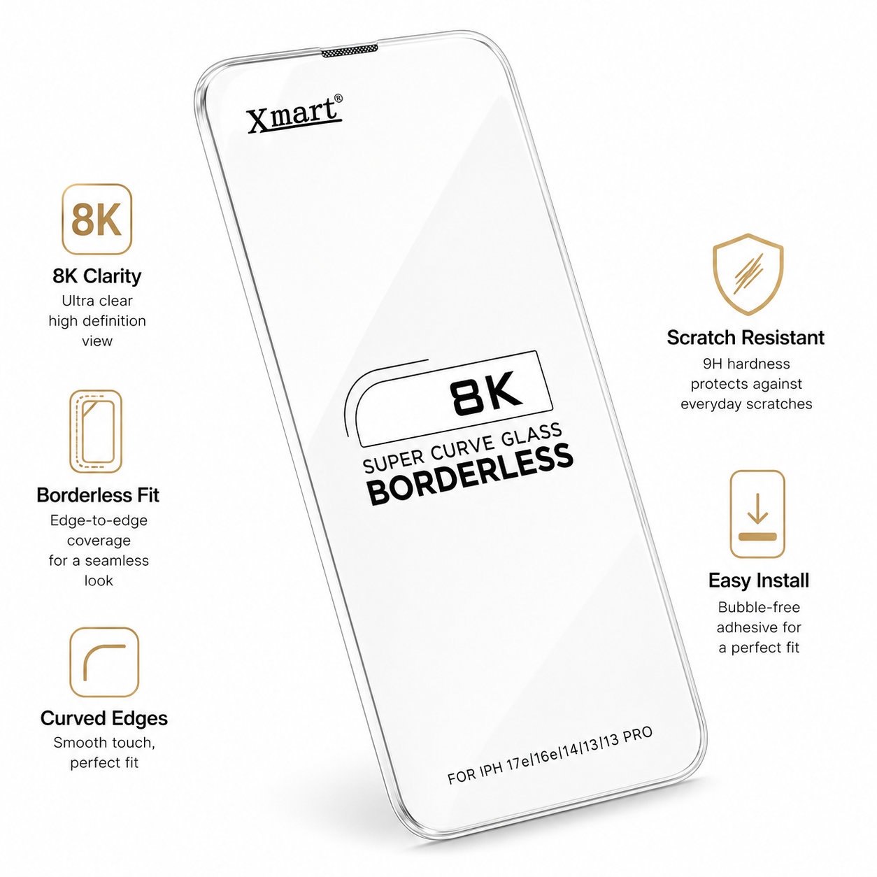 Super curve 2.5D edge tempered glass for iPhone
